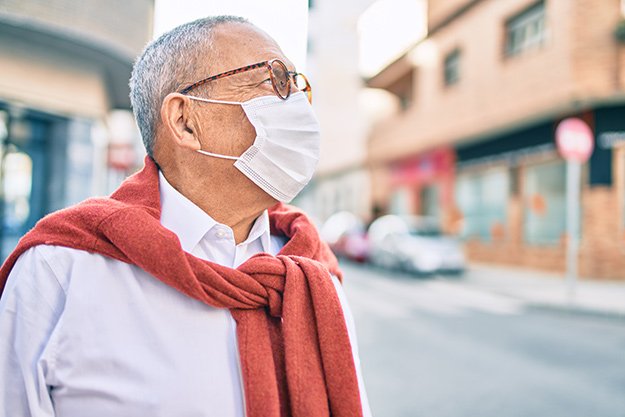 Senior-man-wearing-medical-mask-CLRD-Treatment | Chronic Lower Respiratory Disease (CLRD) | Causes, Symptoms & Treatment