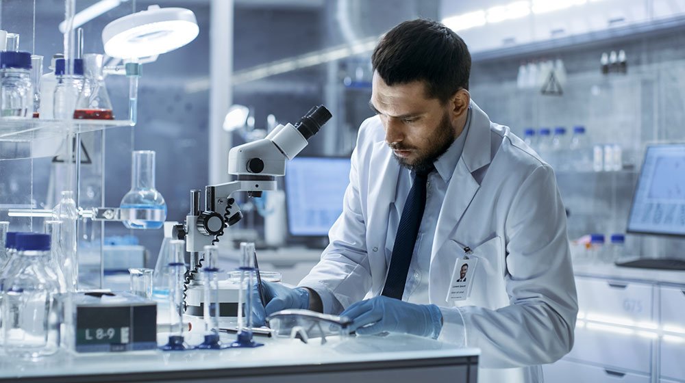 A pharmacist working in a lab