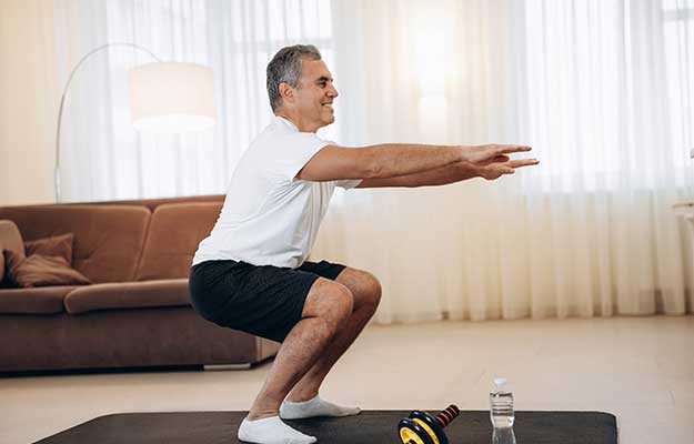 Workout time Strong senior man