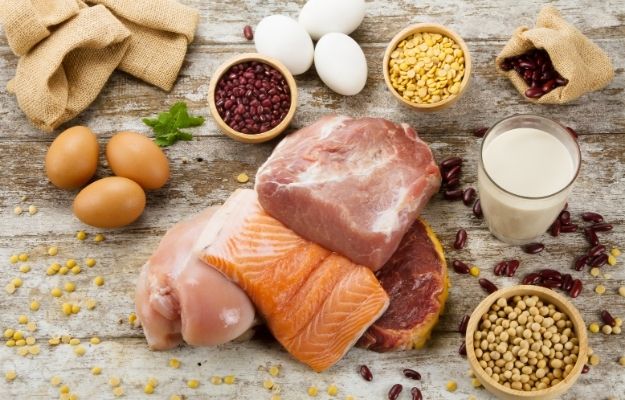 egg, soya, meat and salmon placing on the table | Protein | Key Nutrients For Sexual Energy